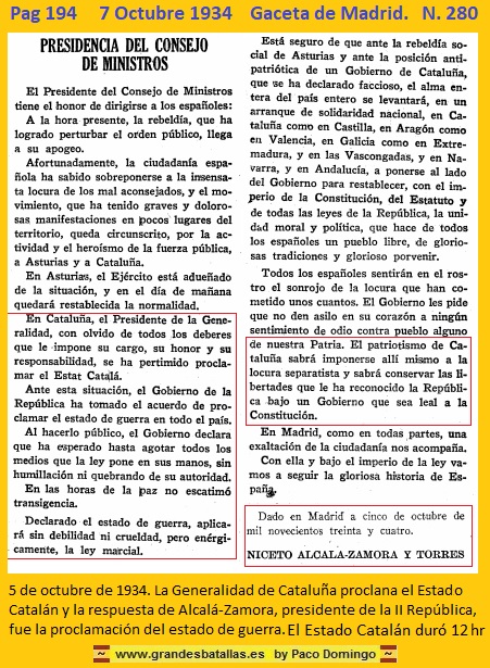 DECRETO ESTADO DE GUERRA II REPUBLICA